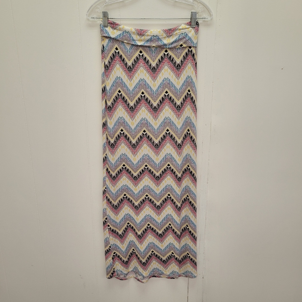 L8teR Multicolor Chevron Maxi Skirt